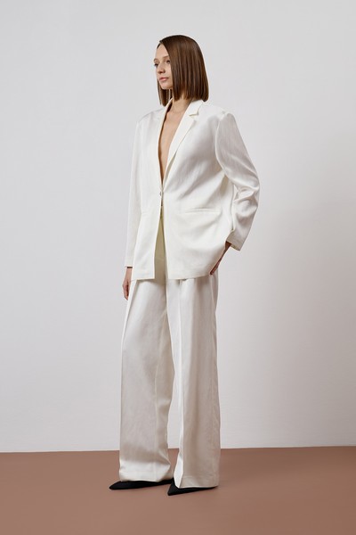 Жакет однобортный белый VASSA CODE, пол женский, цвет белый, фото №3