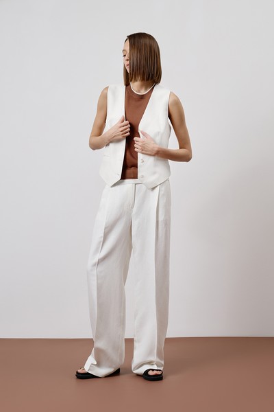 Жилет белый VASSA CODE, пол женский, цвет белый, фото №2