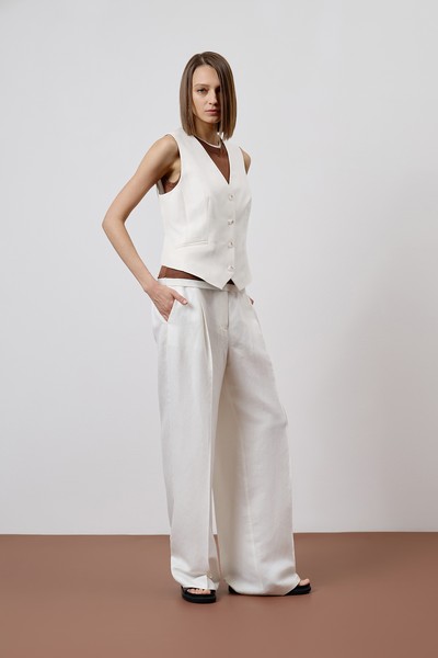 Жилет белый VASSA CODE, пол женский, цвет белый, фото №3