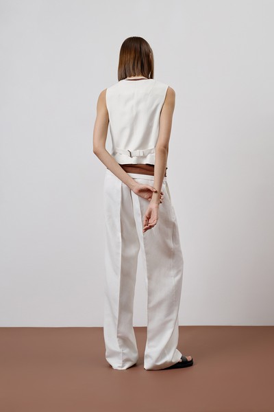 Жилет белый VASSA CODE, пол женский, цвет белый, фото №4