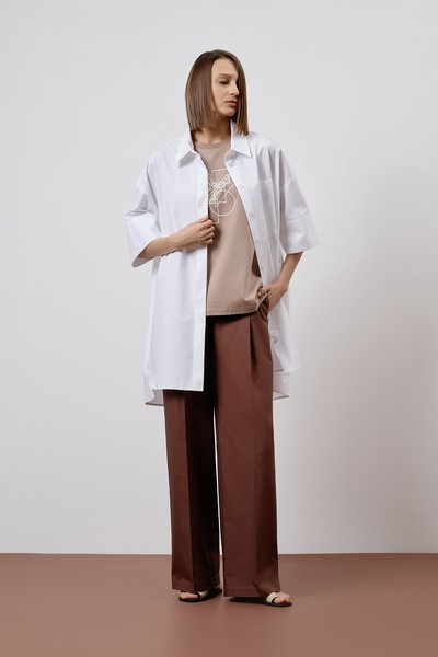 Удлиненная рубашка VASSA CODE, пол female, цвет white, фото №3