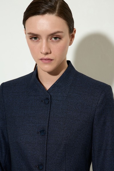 Жакет в клетку VASSA&Co, пол женский, цвет синий, фото №4