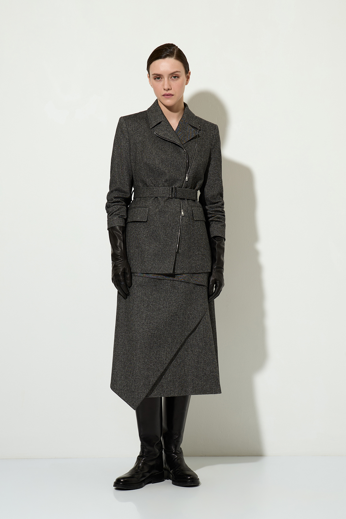 Жакет на молнии с поясом VASSA&Co, пол female, цвет серый, фото №2