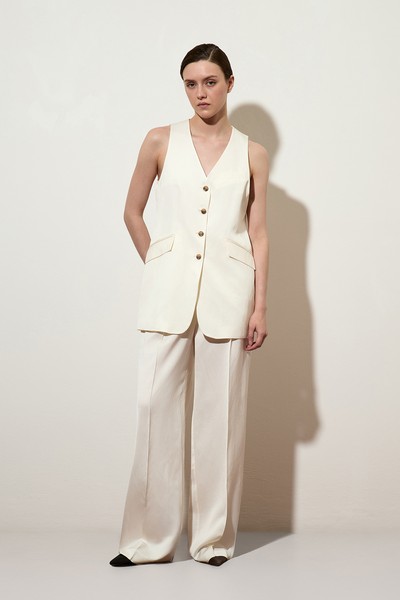 Жилет белый VASSA CODE, пол female, цвет white, фото №3