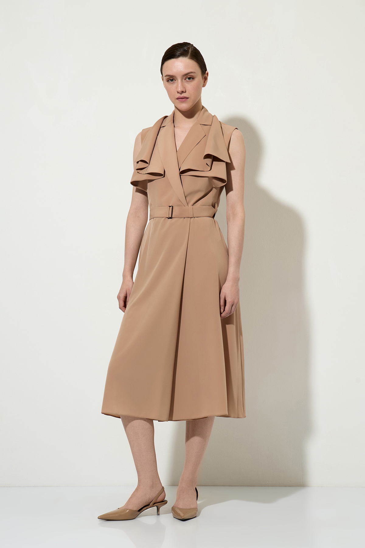 Платье , пол женский, цвет бежевый, фото №4