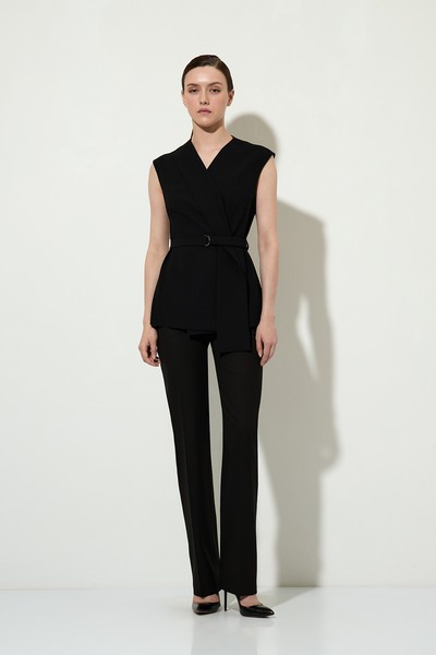 Удлиненный жилет VASSA&Co, пол женский, цвет черный, фото №2