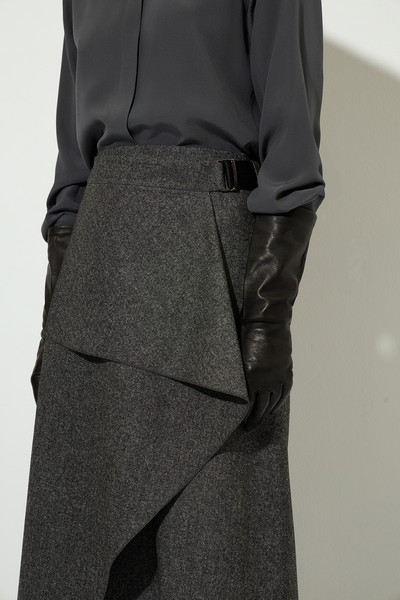 Юбка с асимметричным запахом VASSA&Co, пол женский, цвет серый, фото №3