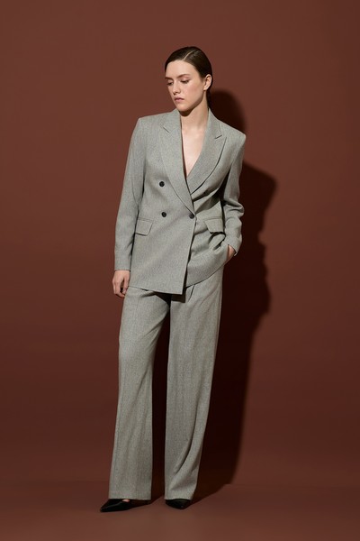 Двубортный жакет VASSA&Co, пол женский, цвет серый, фото №3