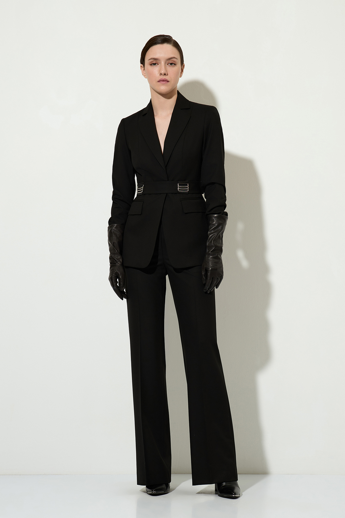 Жакет с акцентным поясом VASSA&Co, пол женский, цвет черный, фото №2