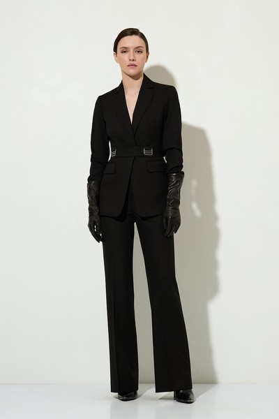 Жакет с акцентным поясом VASSA&Co, пол женский, цвет черный, фото №2