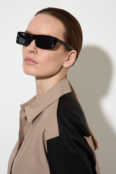 Рубашка color block VASSA&Co, пол женский, цвет коричневый, фото №5