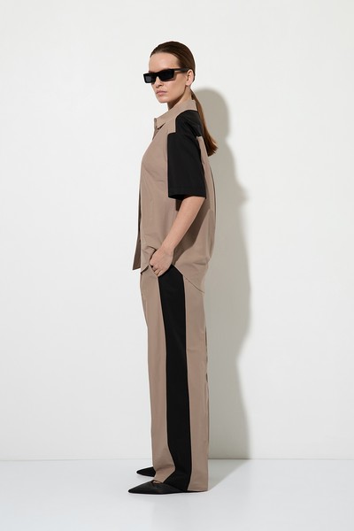 Рубашка color block VASSA&Co, пол женский, цвет коричневый, фото №6