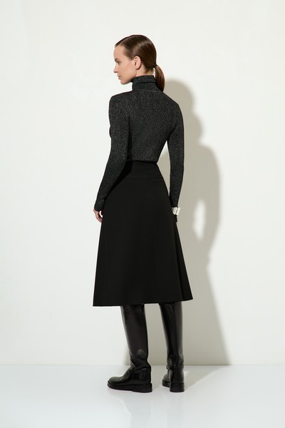 Юбка А-силуэта VASSA&Co, пол женский, цвет черный, фото №3