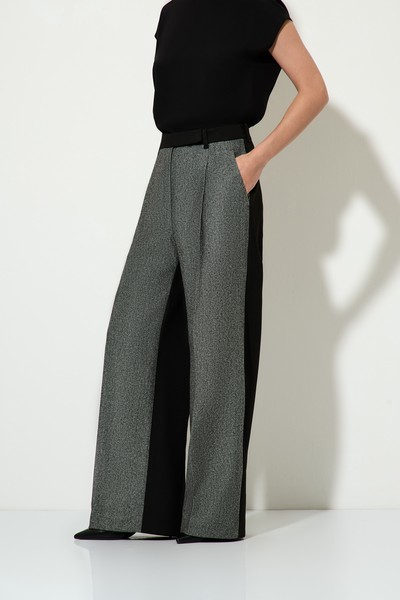 Брюки в стиле color block VASSA&Co, пол женский, цвет серый, фото №5