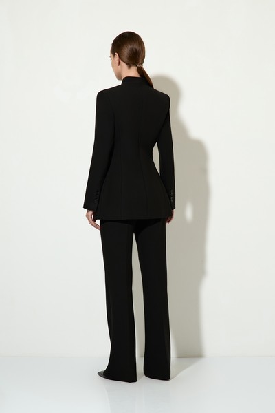 Однобортный жакет с воротником-стойкой VASSA&Co, пол женский, цвет черный, фото №3