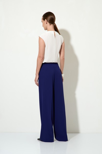 Брюки широкие VASSA&Co, пол женский, цвет синий, фото №3