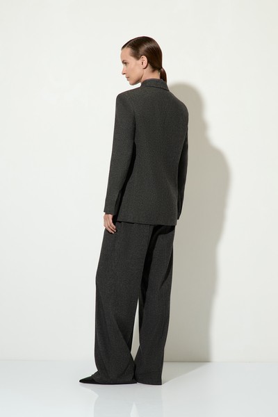 Двубортный жакет из шерсти и вискозы VASSA&Co, пол женский, цвет серый, фото №3