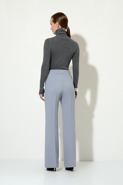 Брюки прямого кроя VASSA&Co, пол женский, цвет голубой, фото №3