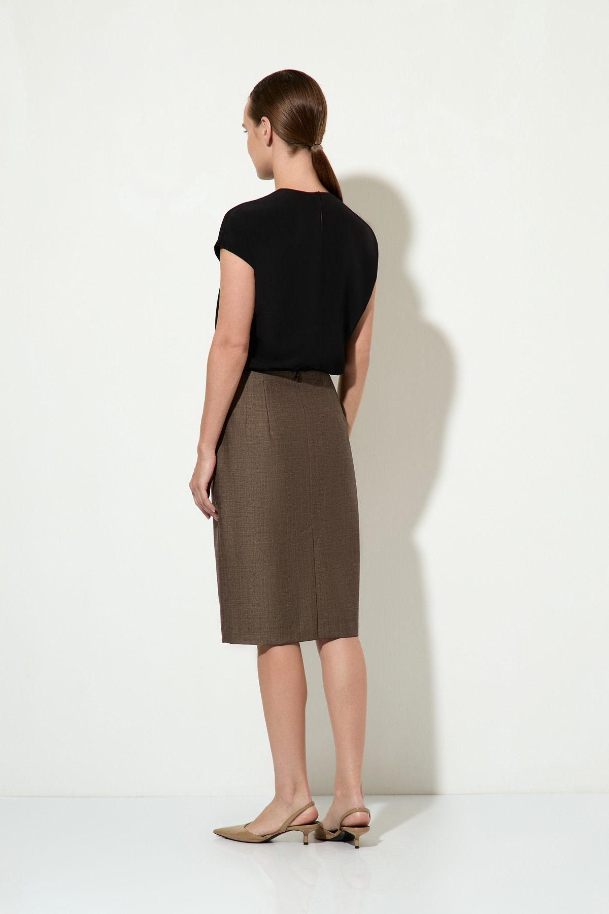 Юбка-карандаш VASSA&Co, пол женский, цвет коричневый, фото №3