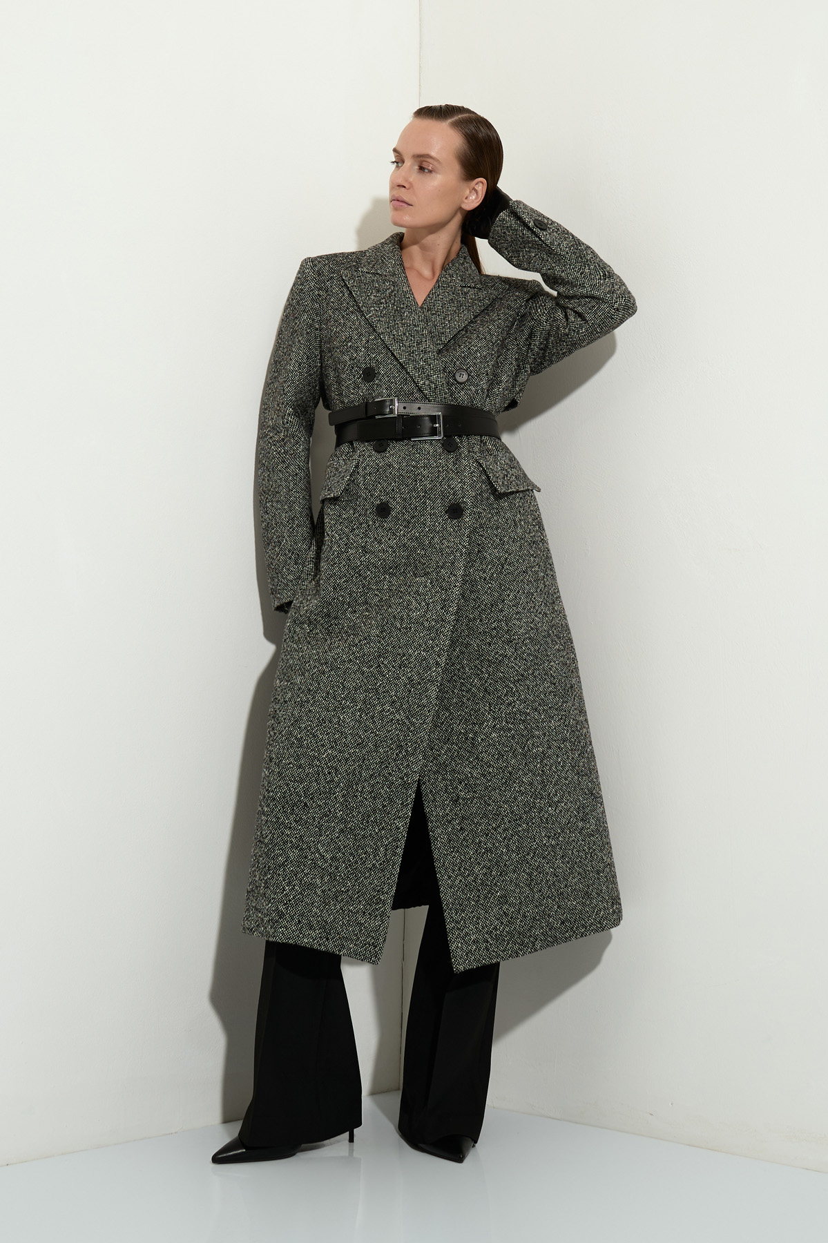 Пальто со съемной деталью VASSA&Co, пол женский, цвет черный, фото №3