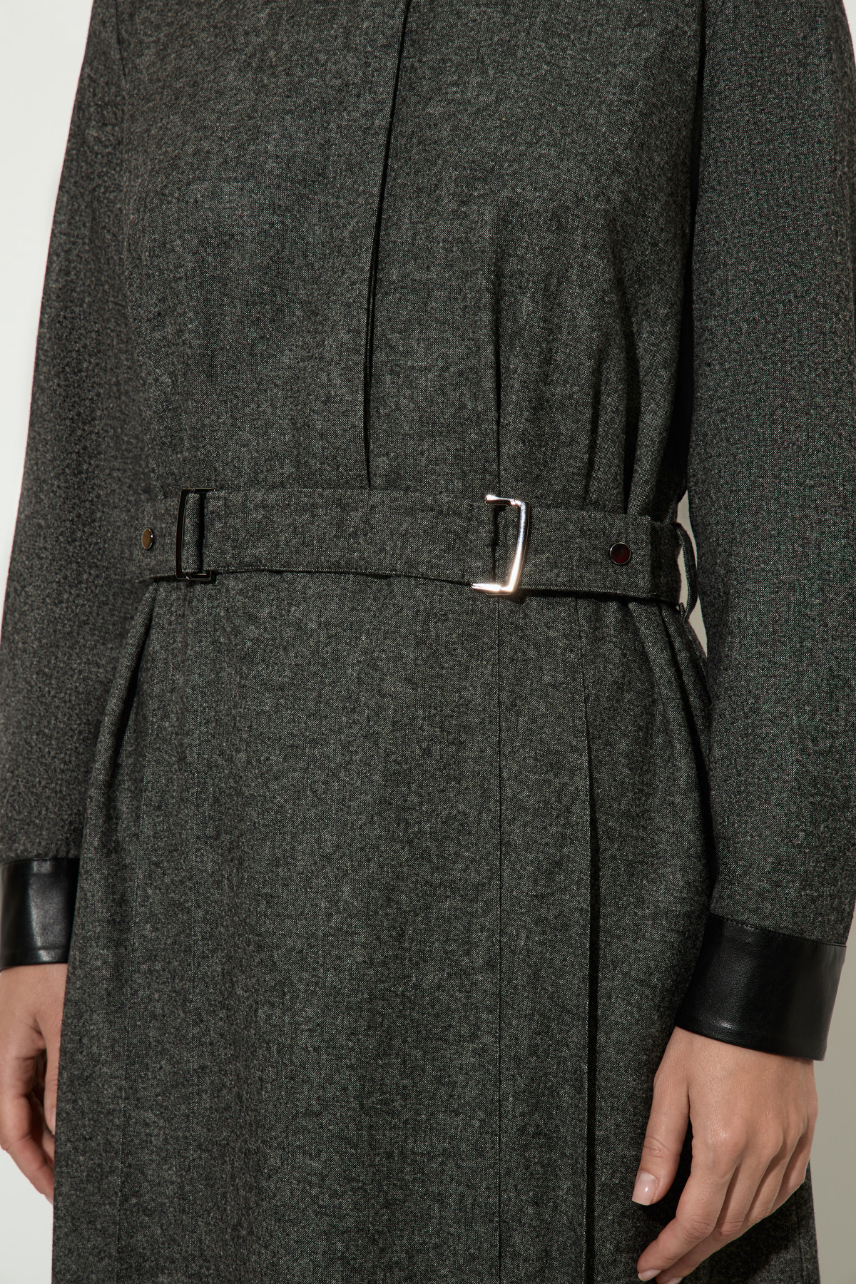 Платье из шерсти и вискозы VASSA&Co, пол женский, цвет серый, фото №3