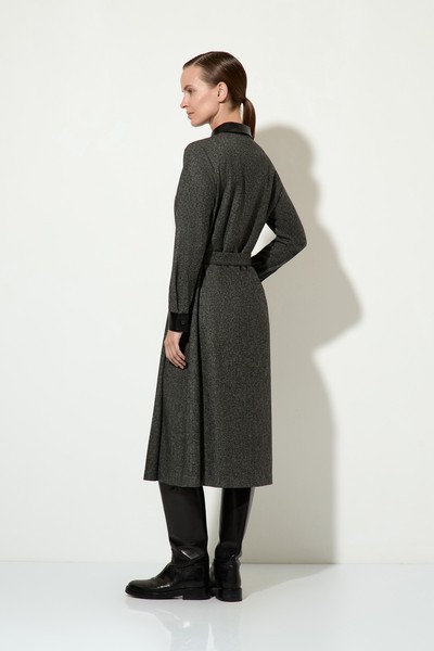 Платье из шерсти и вискозы VASSA&Co, пол женский, цвет серый, фото №4