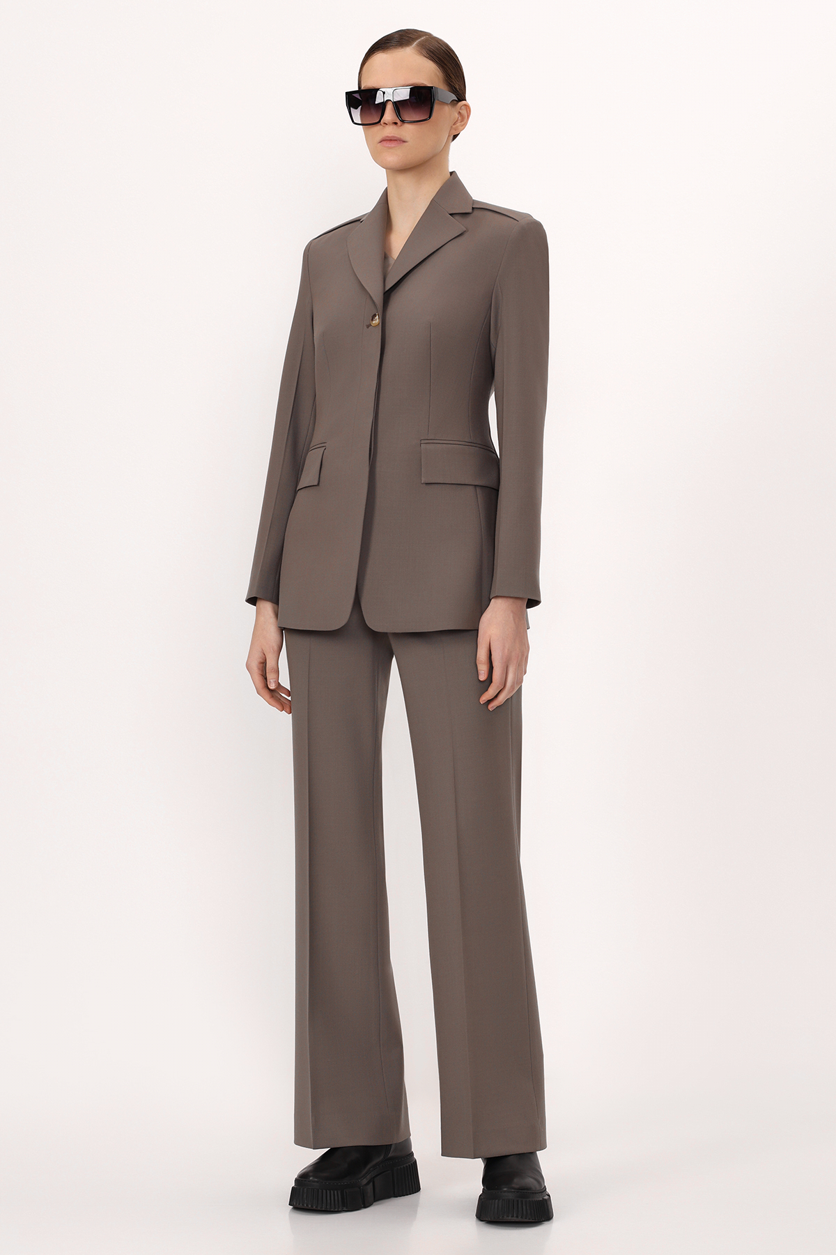 Брюки VASSA&Co, пол женский, цвет коричневый, фото №4