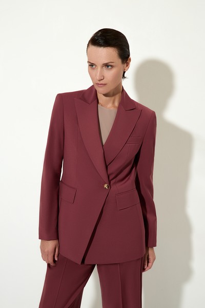 Жакет из полушерстяной ткани VASSA&Co, пол женский, цвет бордовый, фото №5