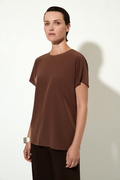 Блузка коричневая VASSA&Co, пол женский, цвет коричневый, фото №2