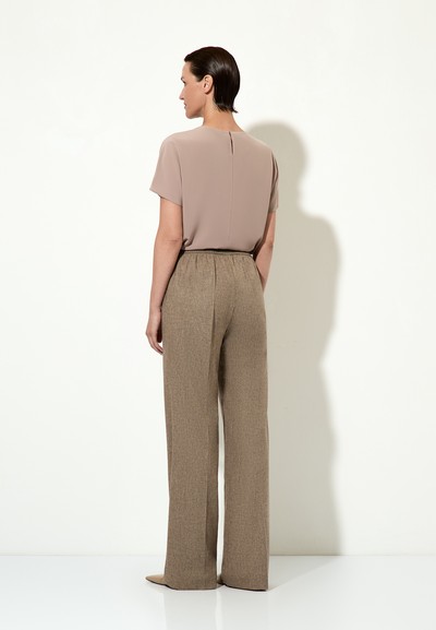 Брюки прямого кроя из полушерсти VASSA&Co, пол female, цвет brown, фото №3