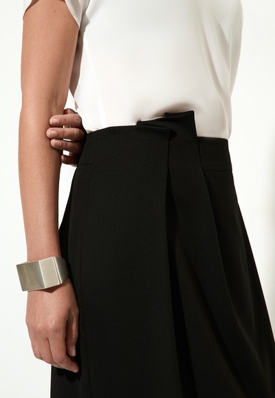 Юбка с асимметричной драпировкой VASSA&Co, пол female, цвет black, фото №3