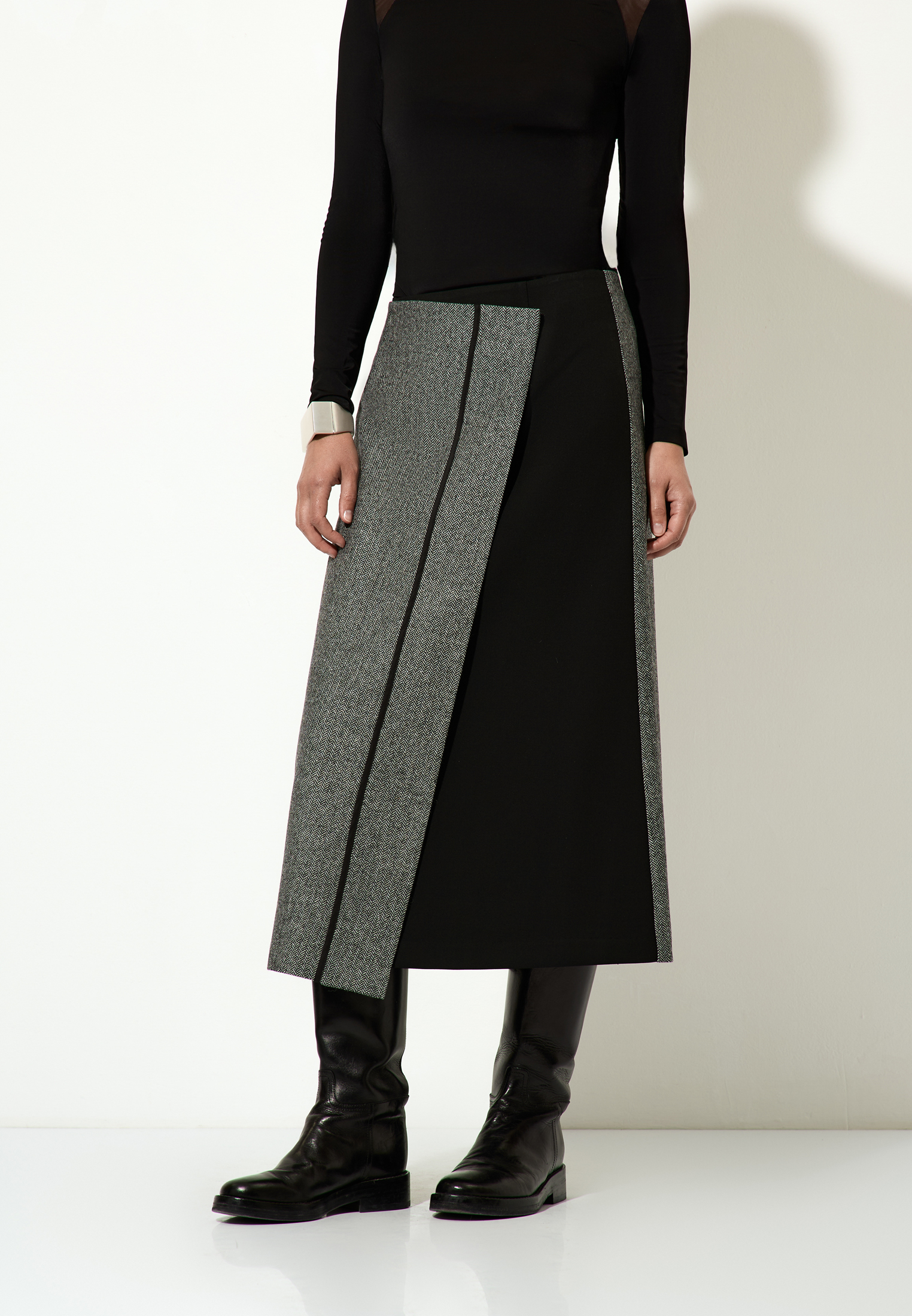 Асимметричная юбка-миди VASSA&Co, пол женский, цвет серый, фото №2