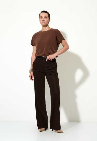 Брюки прямые VASSA&Co, пол женский, цвет коричневый, фото №3