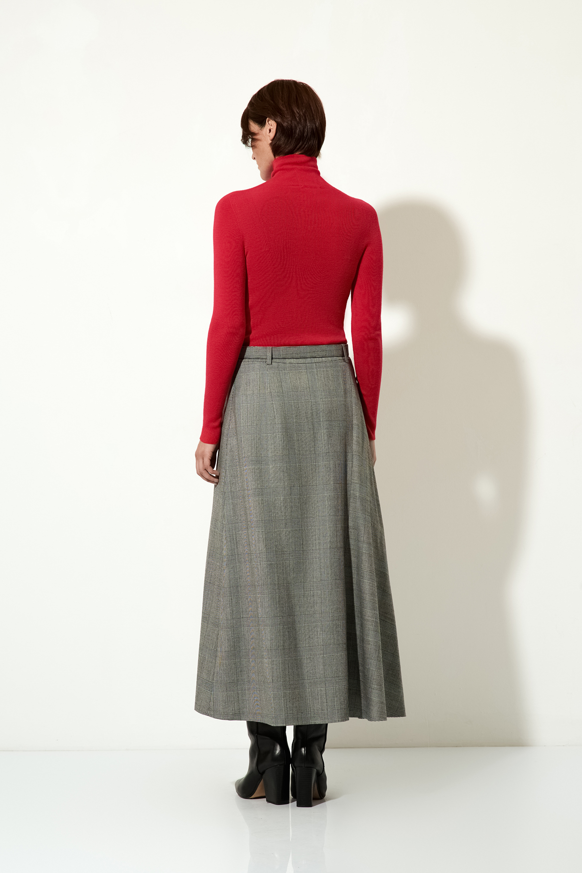 Юбка в клетку VASSA CODE, пол female, цвет серый, фото №3