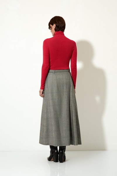 Юбка в клетку VASSA CODE, пол женский, цвет серый, фото №3