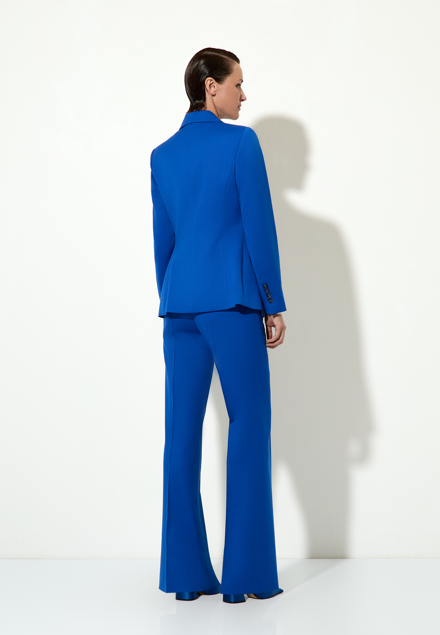 Однобортный жакет из шерсти VASSA&Co, пол женский, цвет синий, фото №3