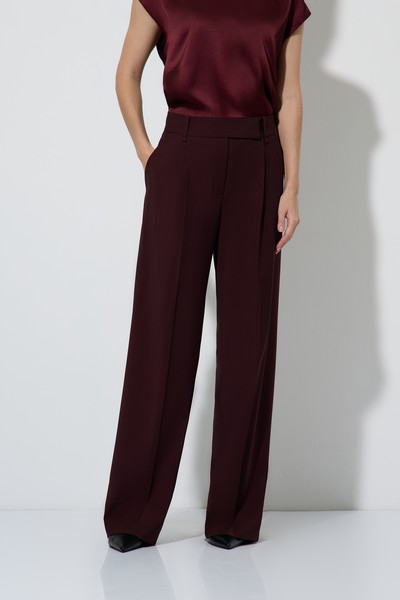 Брюки широкие бордовые VASSA&Co, пол женский, цвет бордовый, фото №6