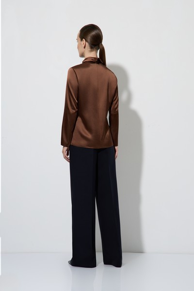Блузка с воротником VASSA&Co, пол женский, цвет коричневый, фото №3