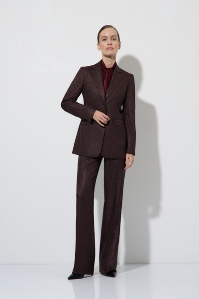 Жакет приталенный в клетку VASSA&Co, пол женский, цвет бордовый, фото №3