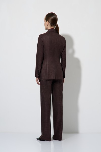 Жакет приталенный в клетку VASSA&Co, пол женский, цвет бордовый, фото №5