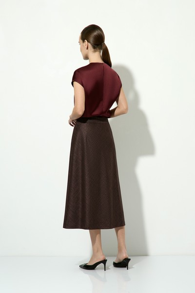 Блузка атласная бордовая VASSA&Co, пол женский, цвет красный, фото №4