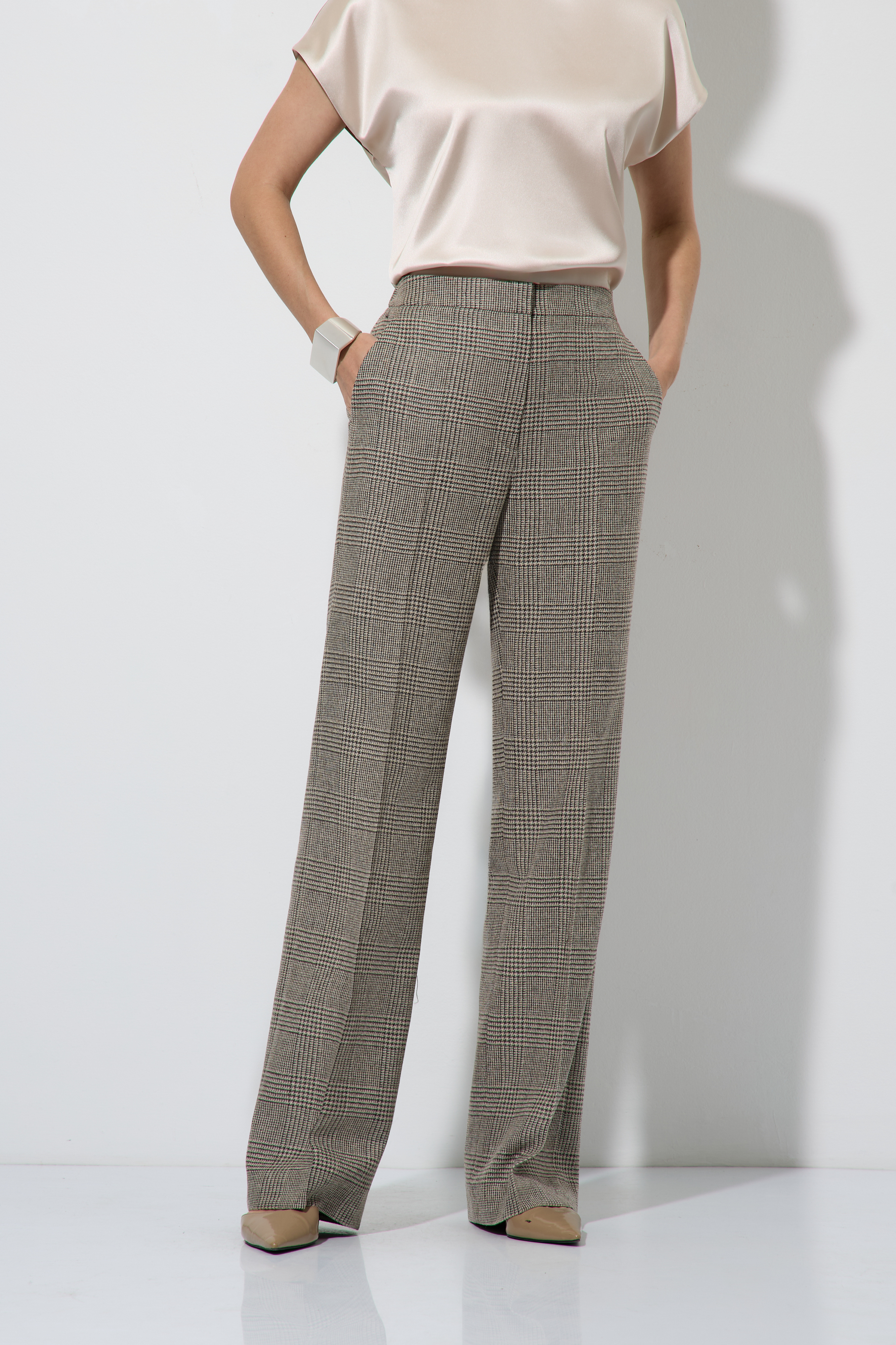 Брюки в клетку VASSA&Co, пол female, цвет brown, фото №2