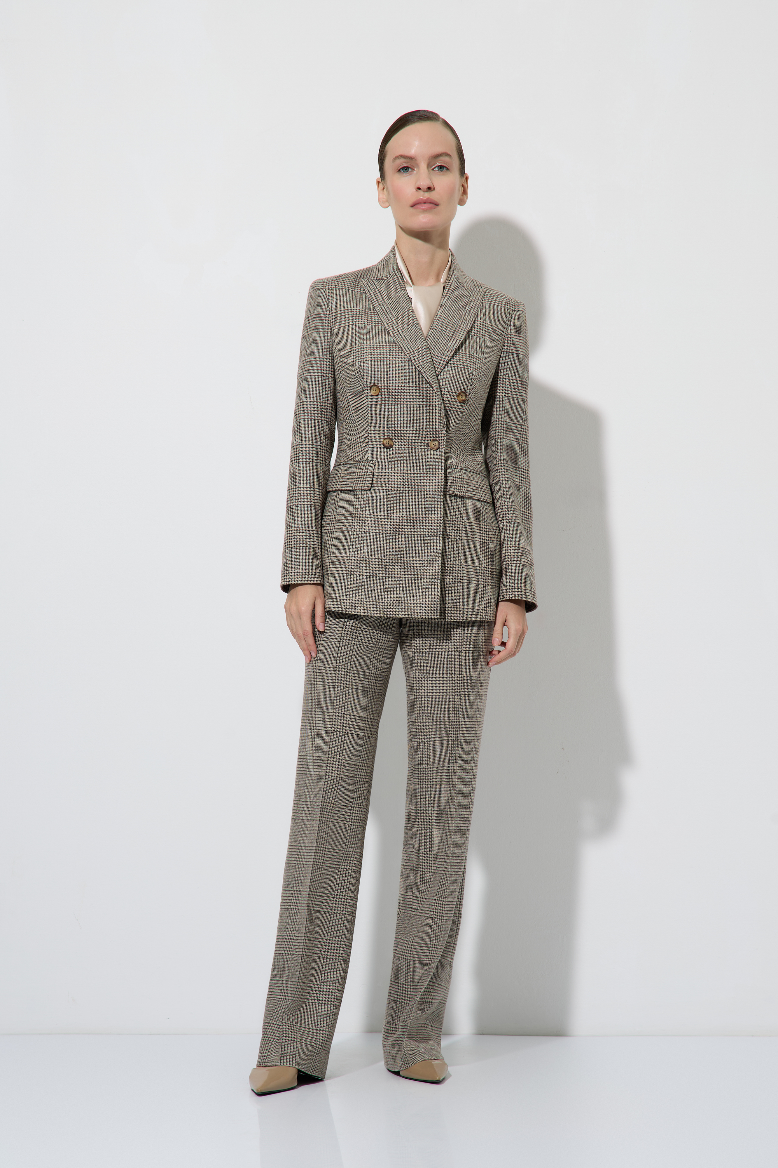 Жакет двубортный в клетку VASSA&Co, пол female, цвет brown, фото №2