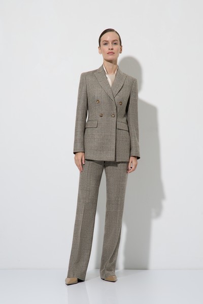 Жакет двубортный в клетку VASSA&Co, пол женский, цвет коричневый, фото №2