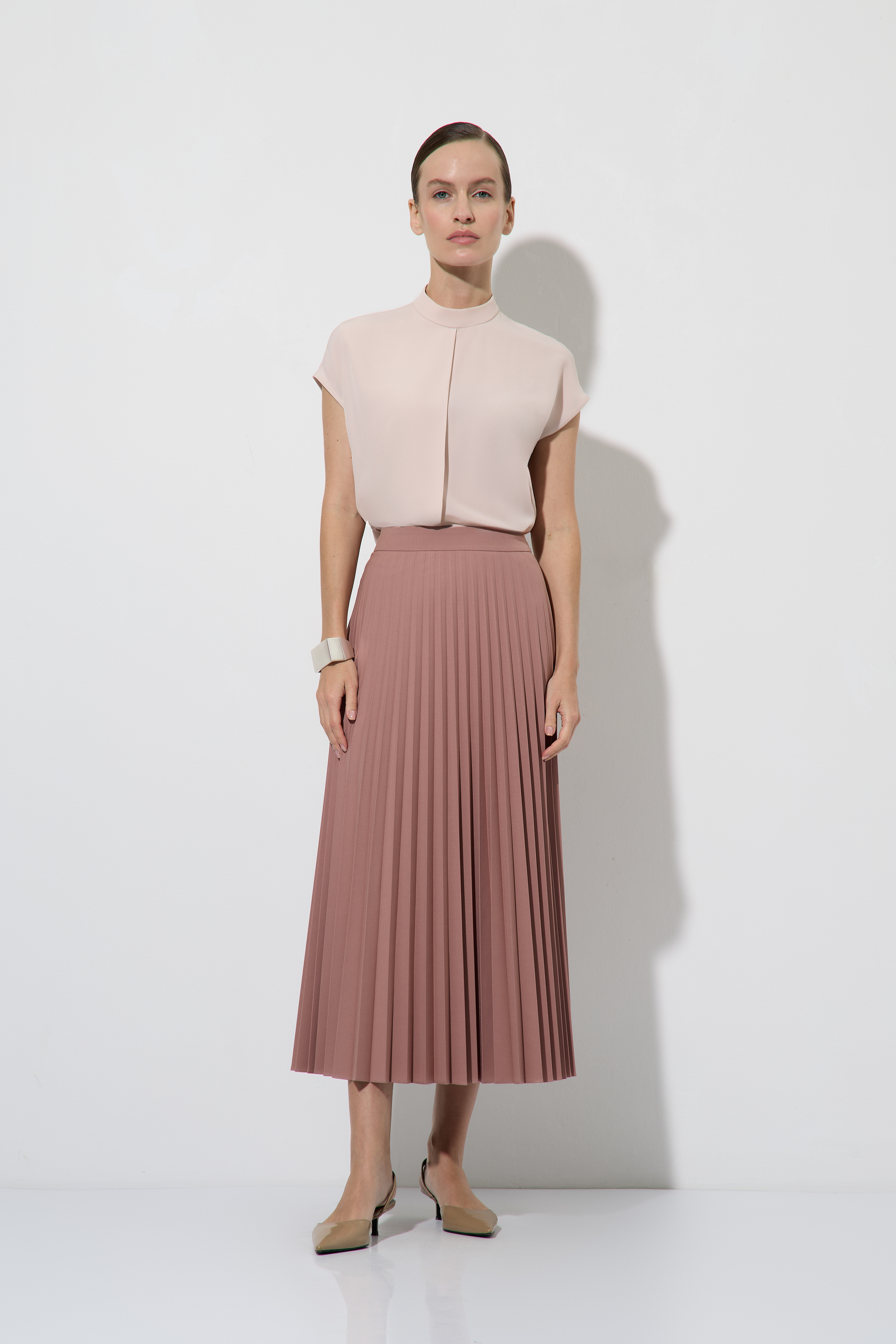 Юбка плиссированная VASSA&Co, пол женский, цвет розовый, фото №5