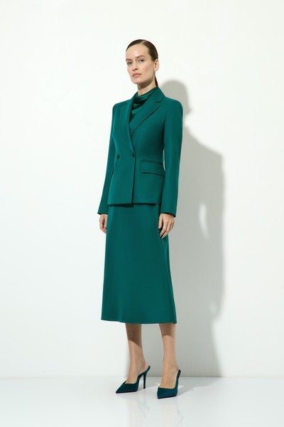 Юбка изумрудного цвета VASSA&Co, пол женский, цвет зеленый, фото №4