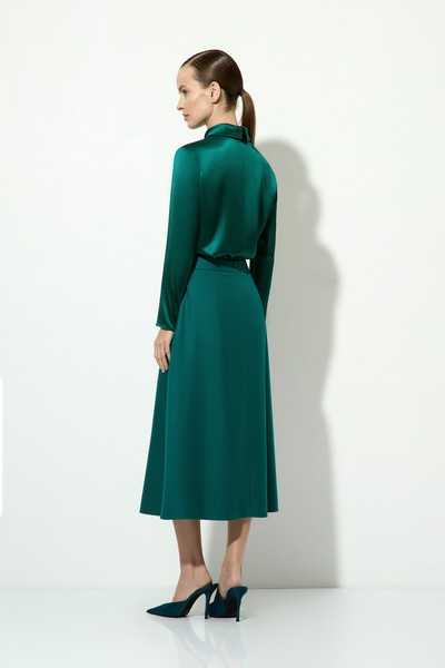 Юбка изумрудного цвета VASSA&Co, пол женский, цвет зеленый, фото №3