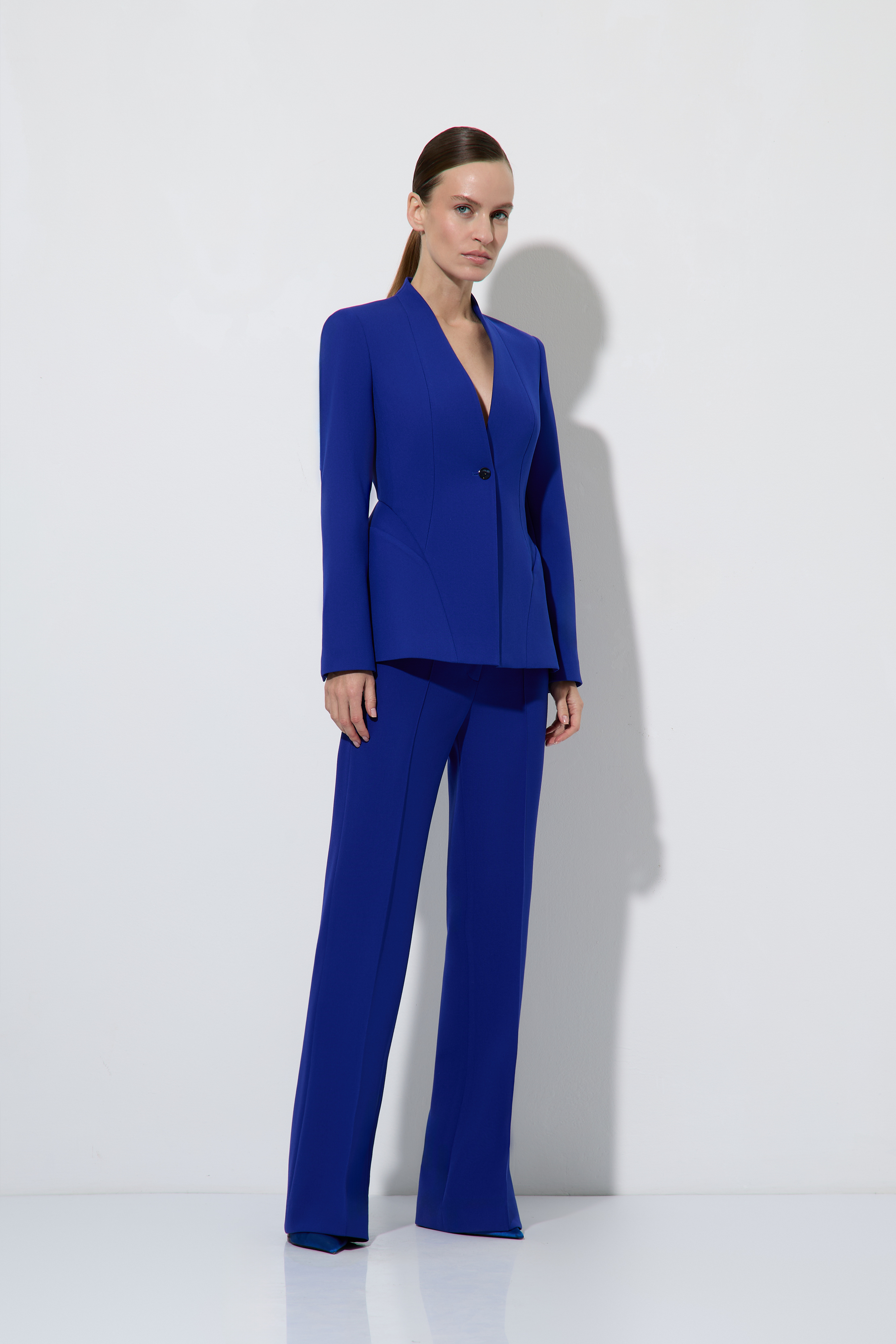 Жакет приталенного силуэта VASSA&Co, пол женский, цвет синий, фото №3