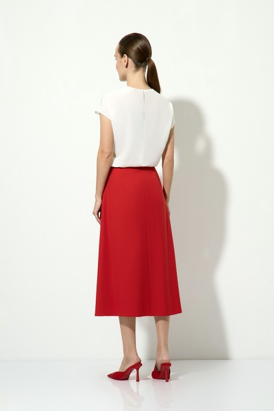 Юбка красного цвета VASSA&Co, пол женский, цвет красный, фото №7