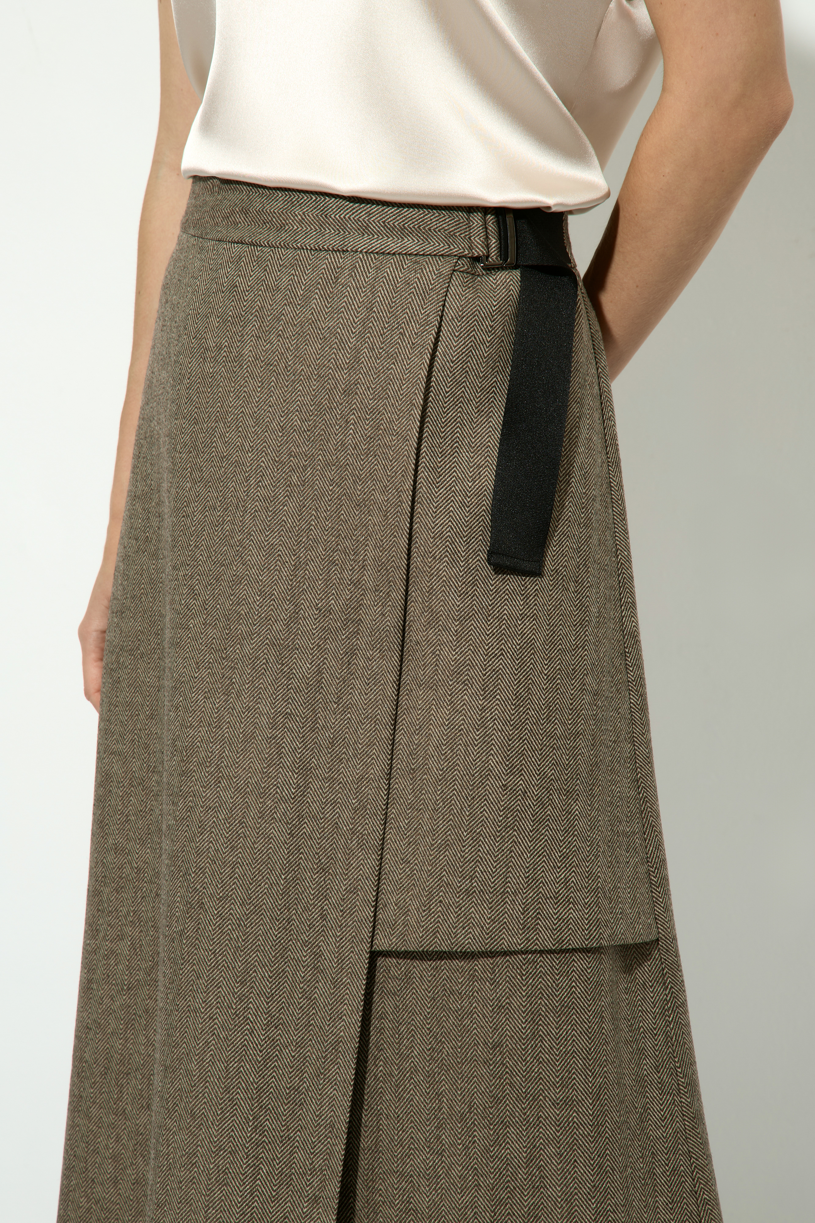 Юбка с асимметричной деталью VASSA&Co, пол женский, цвет коричневый, фото №9